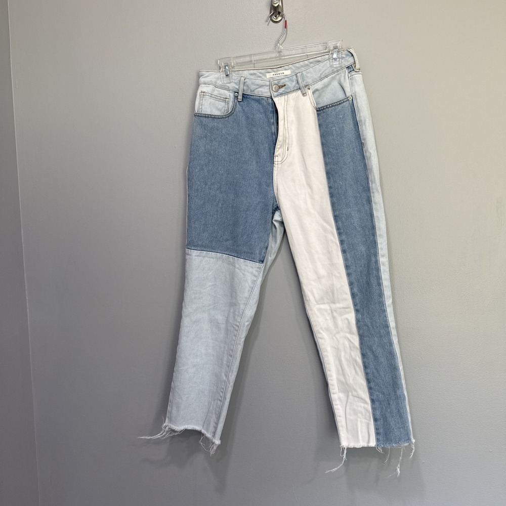 PacSun High Rise Colorblock Mom Ankle Jeans Size 29 Eco Hopper Patch Boho‎